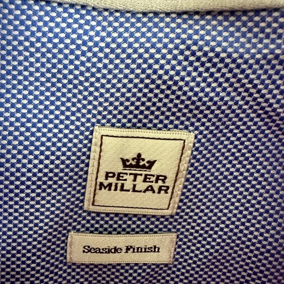 Peter Millar Seaside Finish Shirt Mens XL Pink White Striped Button Down Preppy - Picture 5 of 5